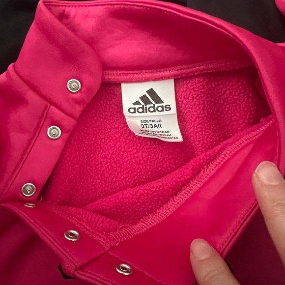 Toddler girl Adidas tracksuit outfit - pink/black - Picture 4 of 5